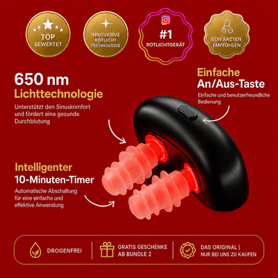 SinusCare™ Pro | Rotlicht - Nasentherapie gegen Rhinitis & Allergien - Zenobuy