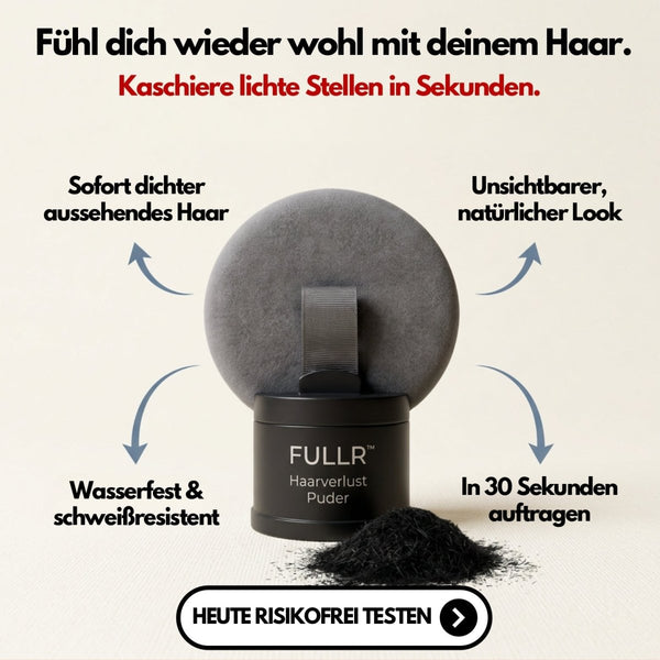 FULLR™ Haarverlust Puder | Geheimratsecken & kahle Stellen sofort unsichtbar - Zenobuy™ DE